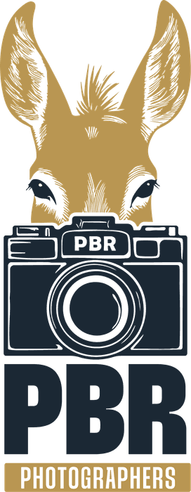 PBR Photographers logo — a burro peering over a camera above the letters PBR Photographers